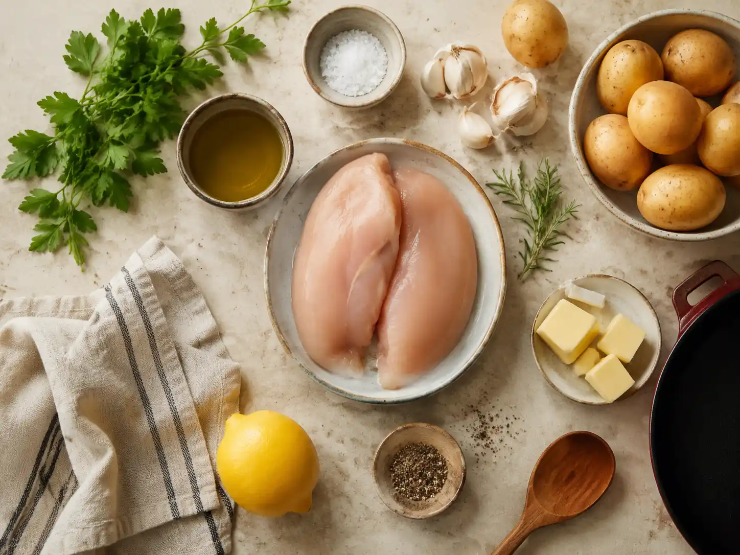Simple everyday ingredients for an easy home-cooked meal