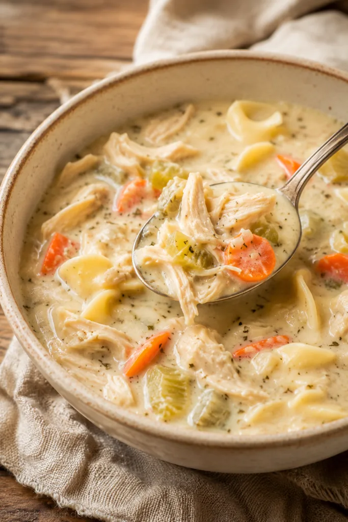 Cozy Creamy Chicken Noodle Soup
