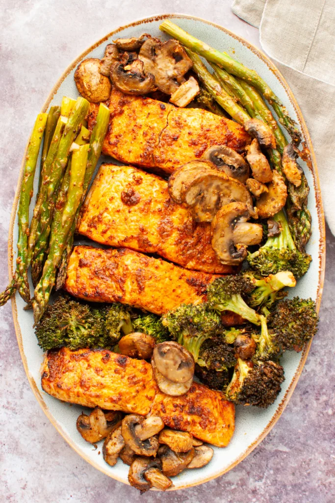 Air Fryer Salmon and Veggies